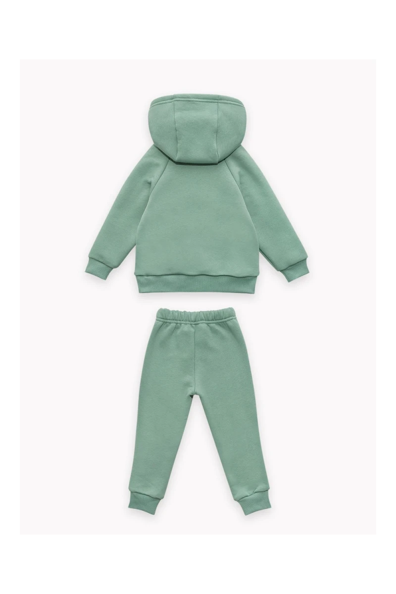 Детский костюм с брюками футер начёс Драйв 20336 (зеленый гранит)