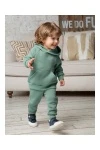 Детский костюм с брюками футер начёс Драйв 20336 (зеленый гранит)