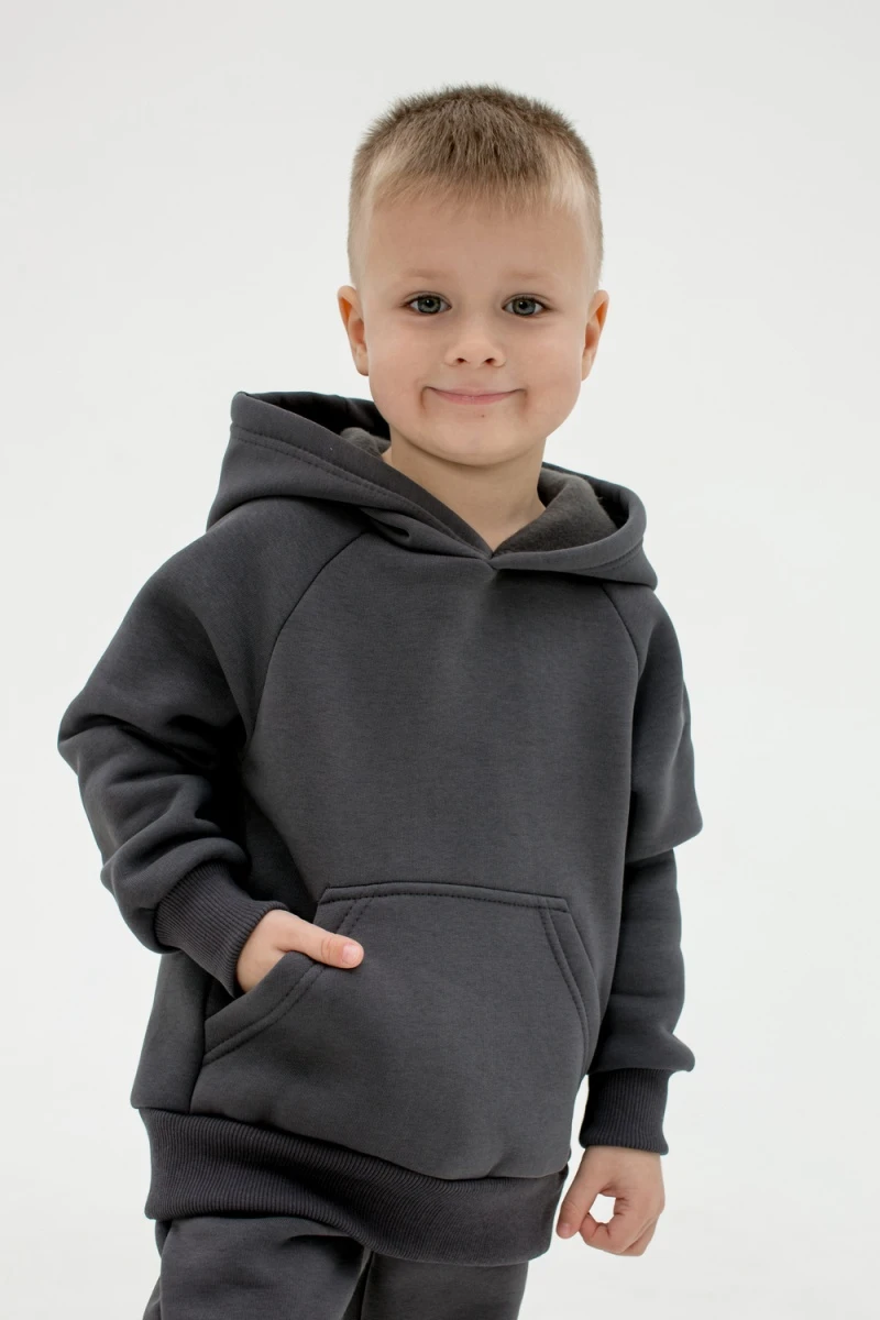Детский костюм с брюками футер начёс Драйв 20336 (темно-серый)