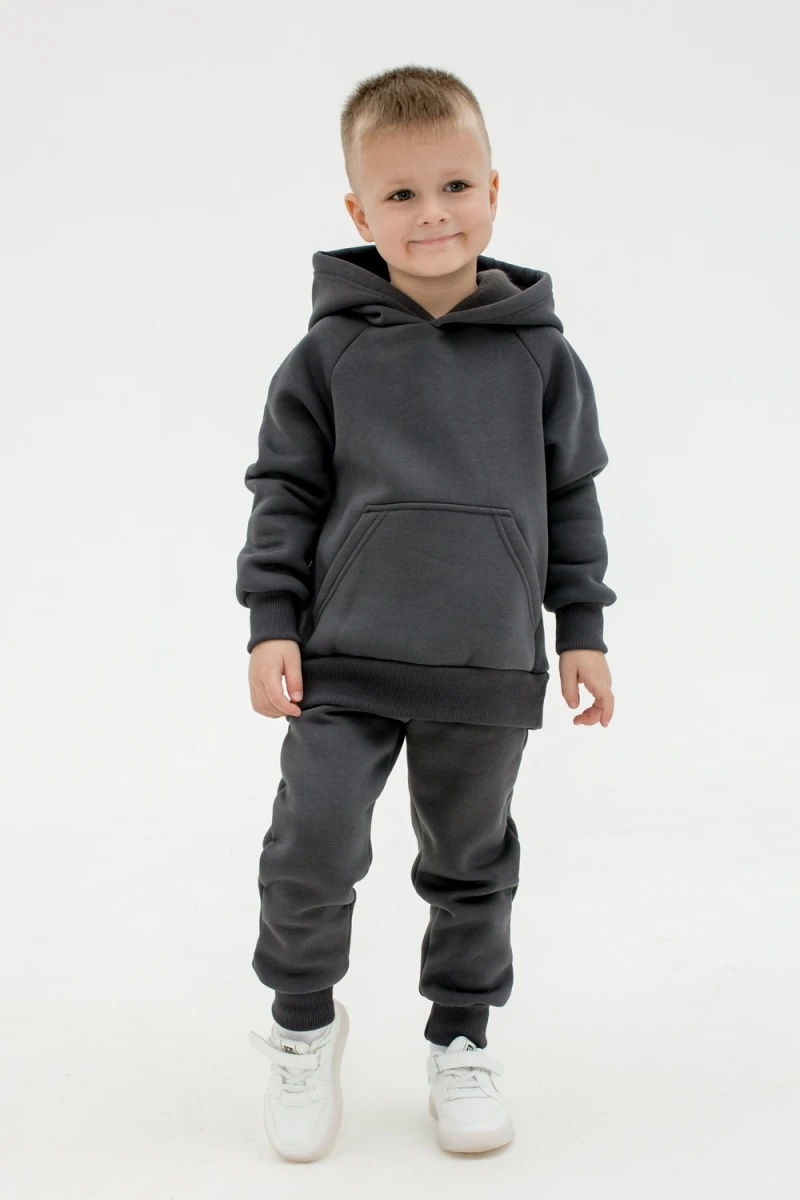 Детский костюм с брюками футер начёс Драйв 20336 (темно-серый)