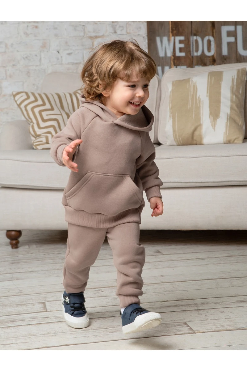 Детский костюм с брюками футер начёс Драйв 20336 (мокко)