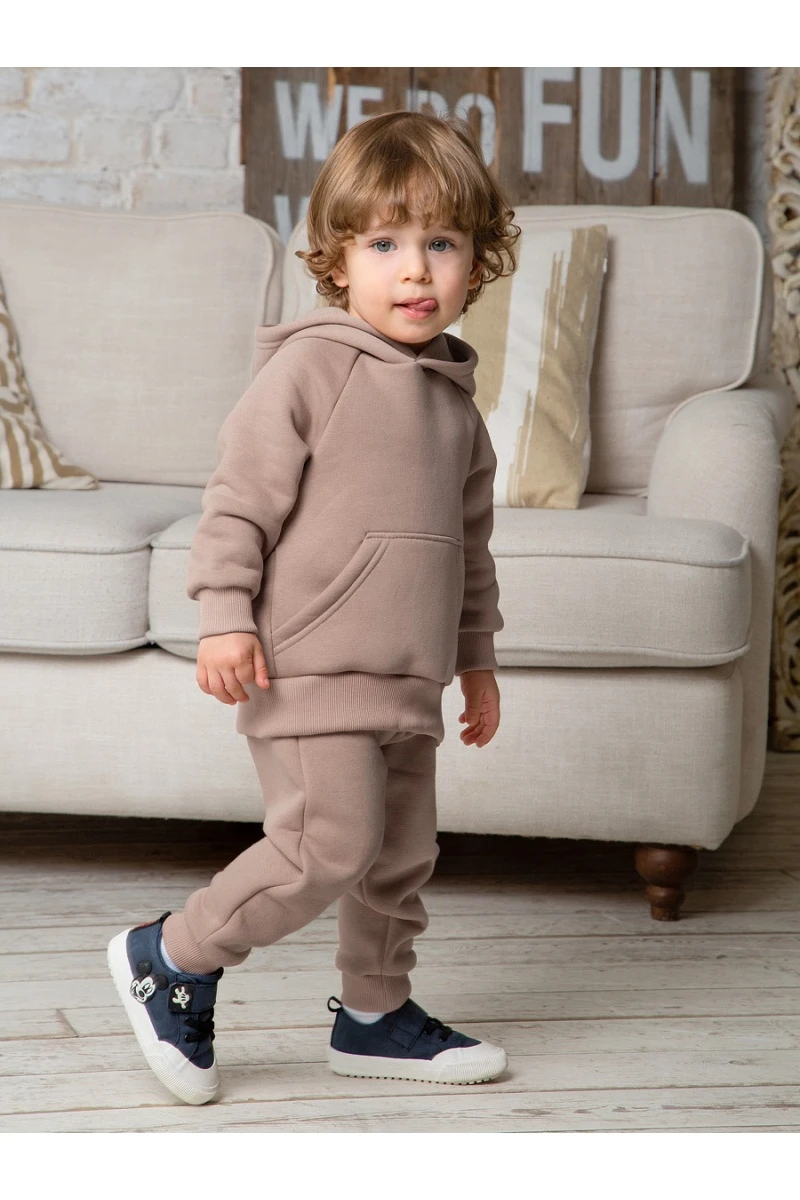 Детский костюм с брюками футер начёс Драйв 20336 (мокко)
