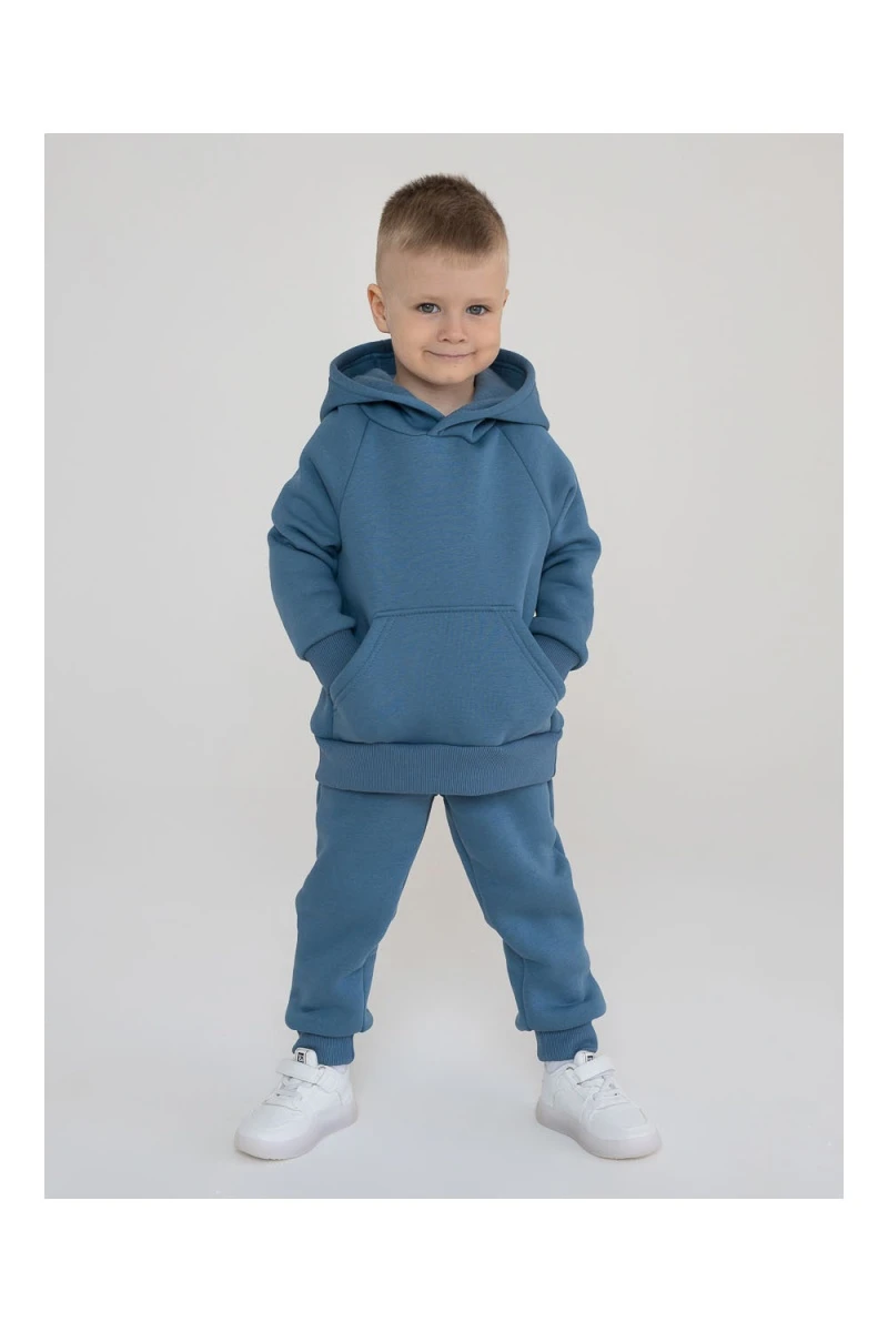 Детский костюм с брюками футер начёс Драйв 20336 (голубой камень)