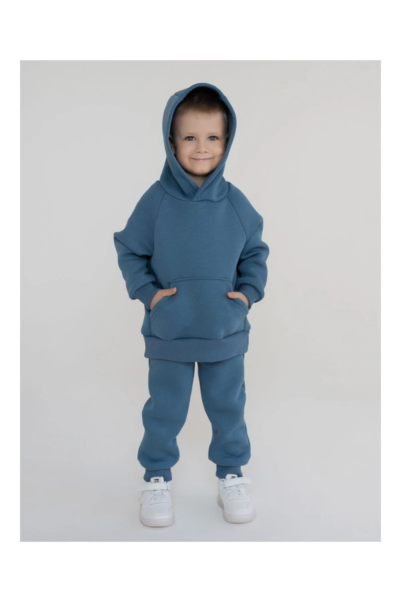 Детский костюм с брюками футер начёс Драйв 20336 (голубой камень)