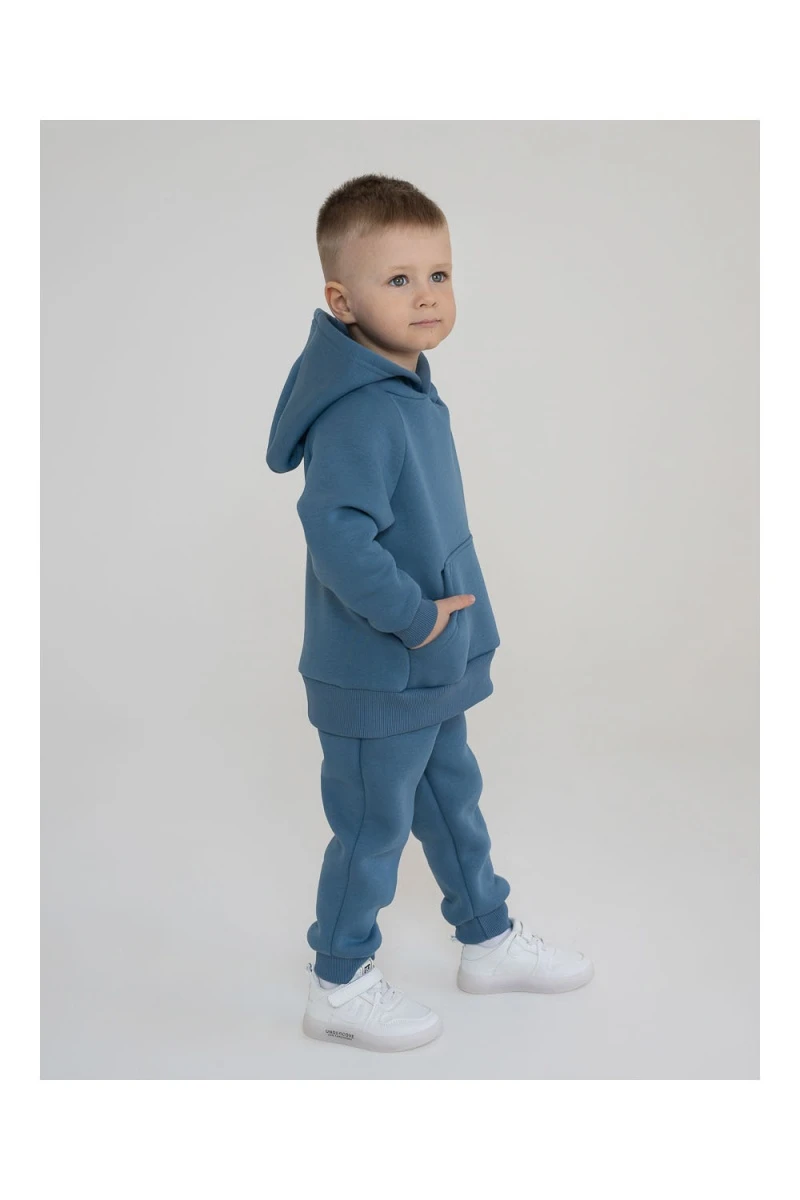 Детский костюм с брюками футер начёс Драйв 20336 (голубой камень)
