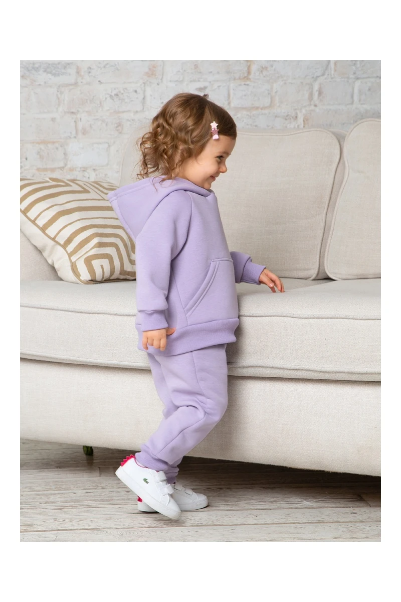 Костюм с брюками футер начёс Малинка 20338 (сиреневый)