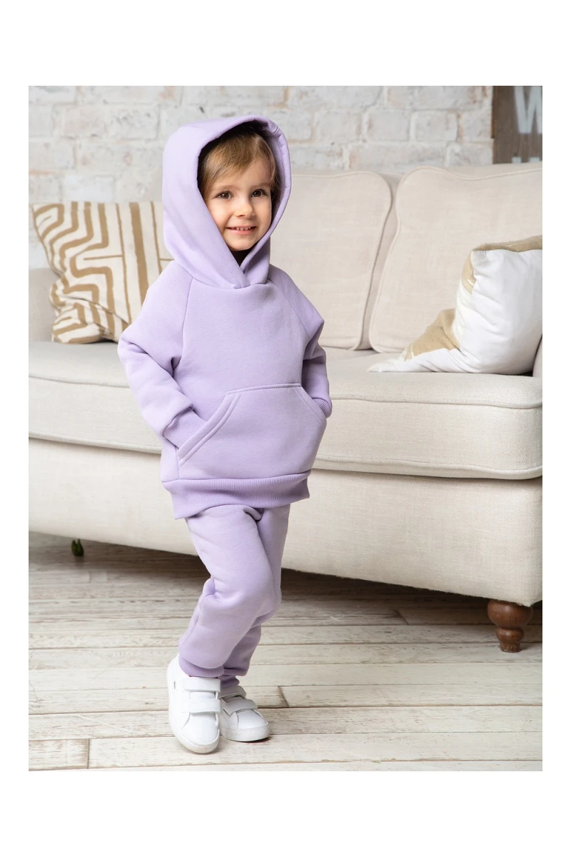 Костюм с брюками футер начёс Малинка 20338 (сиреневый)