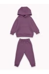 Костюм с брюками футер начёс Малинка 20338 (ежевичный)