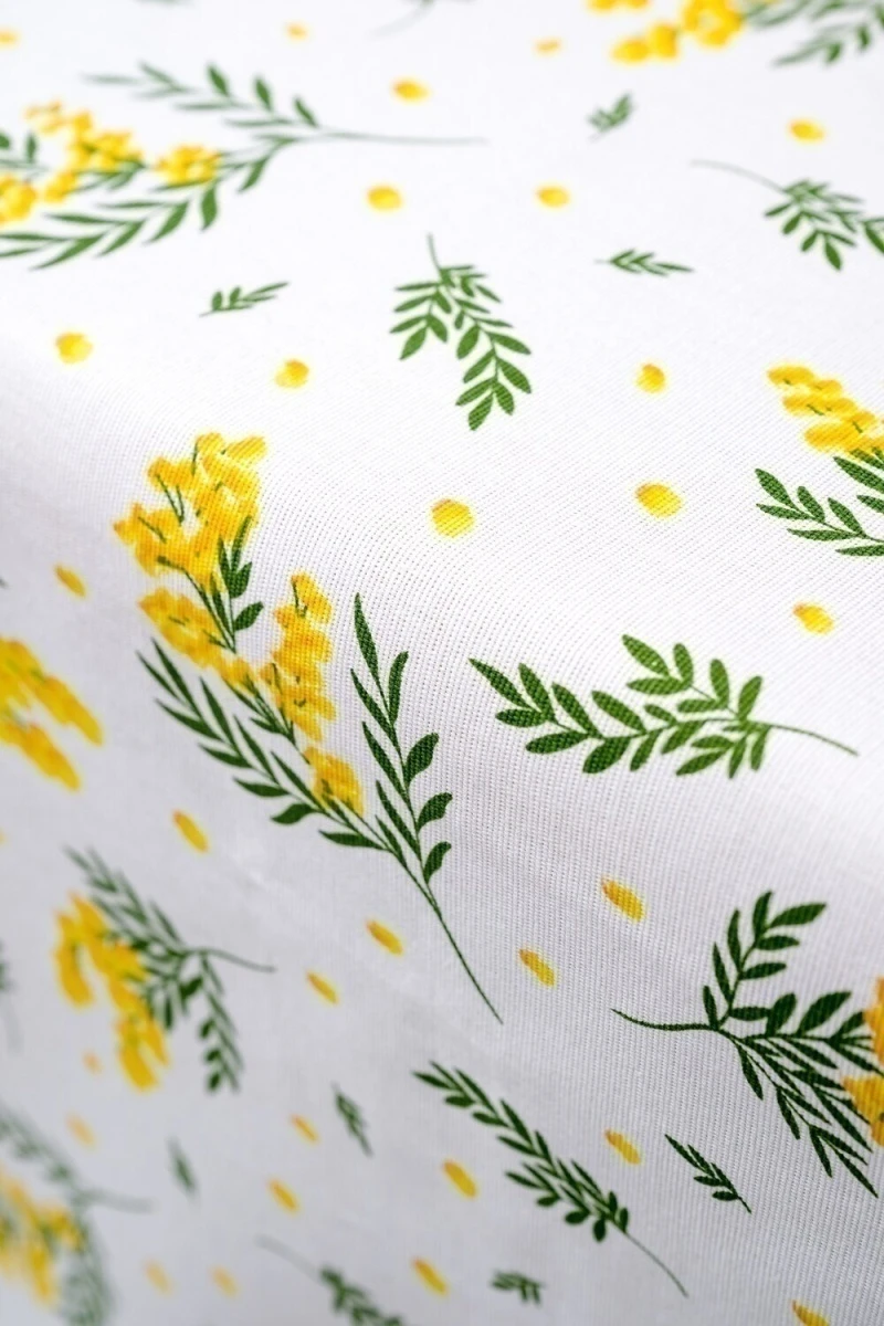 Мимоза скатерть на стол (белый)