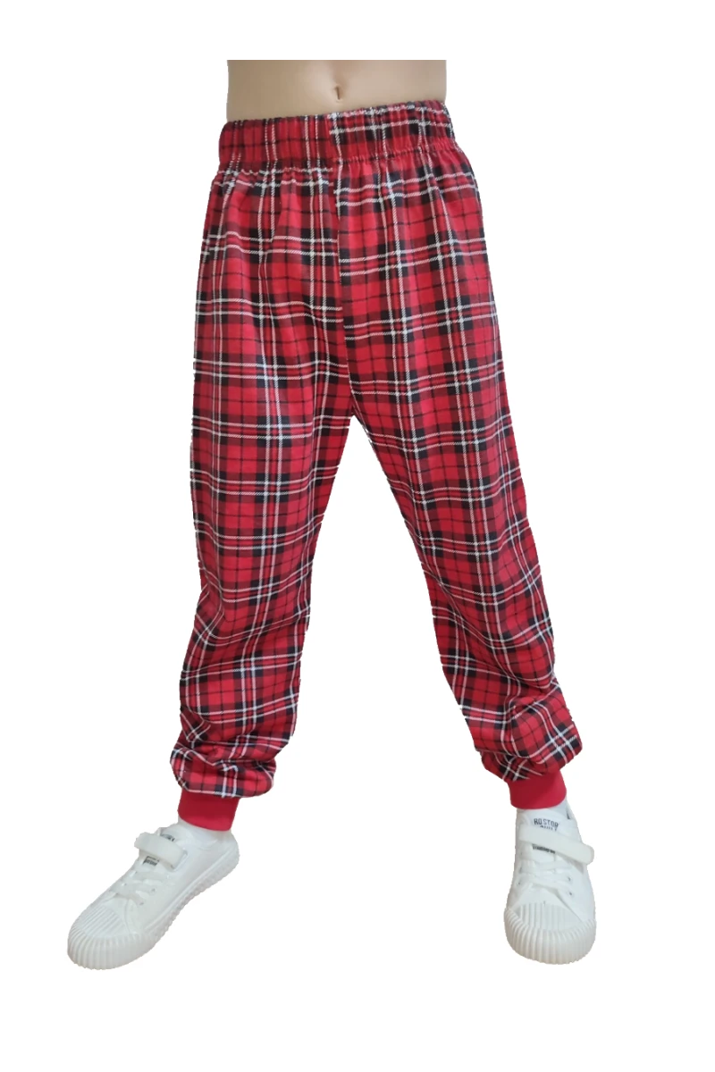 Детские брюки 33057 (красная клетка)