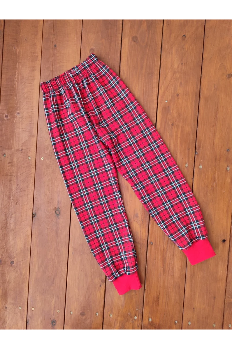 Детские брюки 33057 (красная клетка)