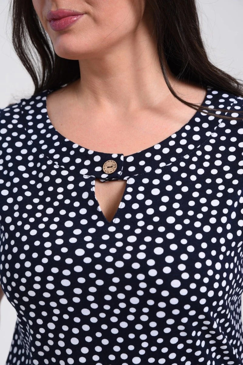 Платье 7271 (мелкий горох на темно-синем)