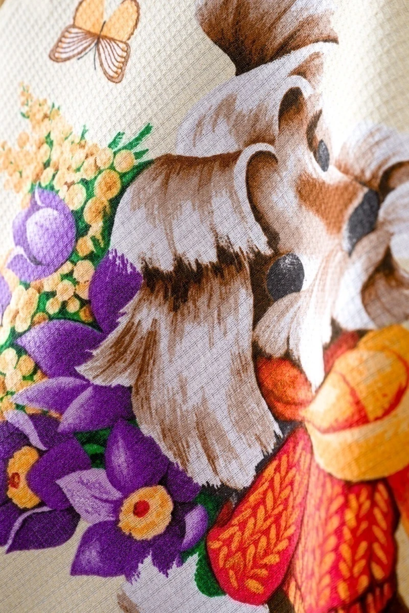 Винтажные открытки набор полотенец (бежевый)