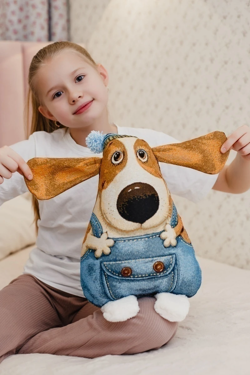 Подушка декоративная игрушка Бобик 25*35 (оранжевый)