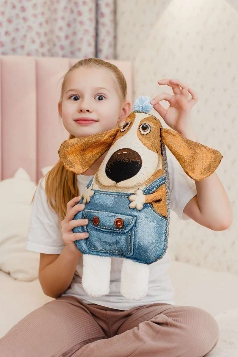 Подушка декоративная игрушка Бобик 25*35 (оранжевый)