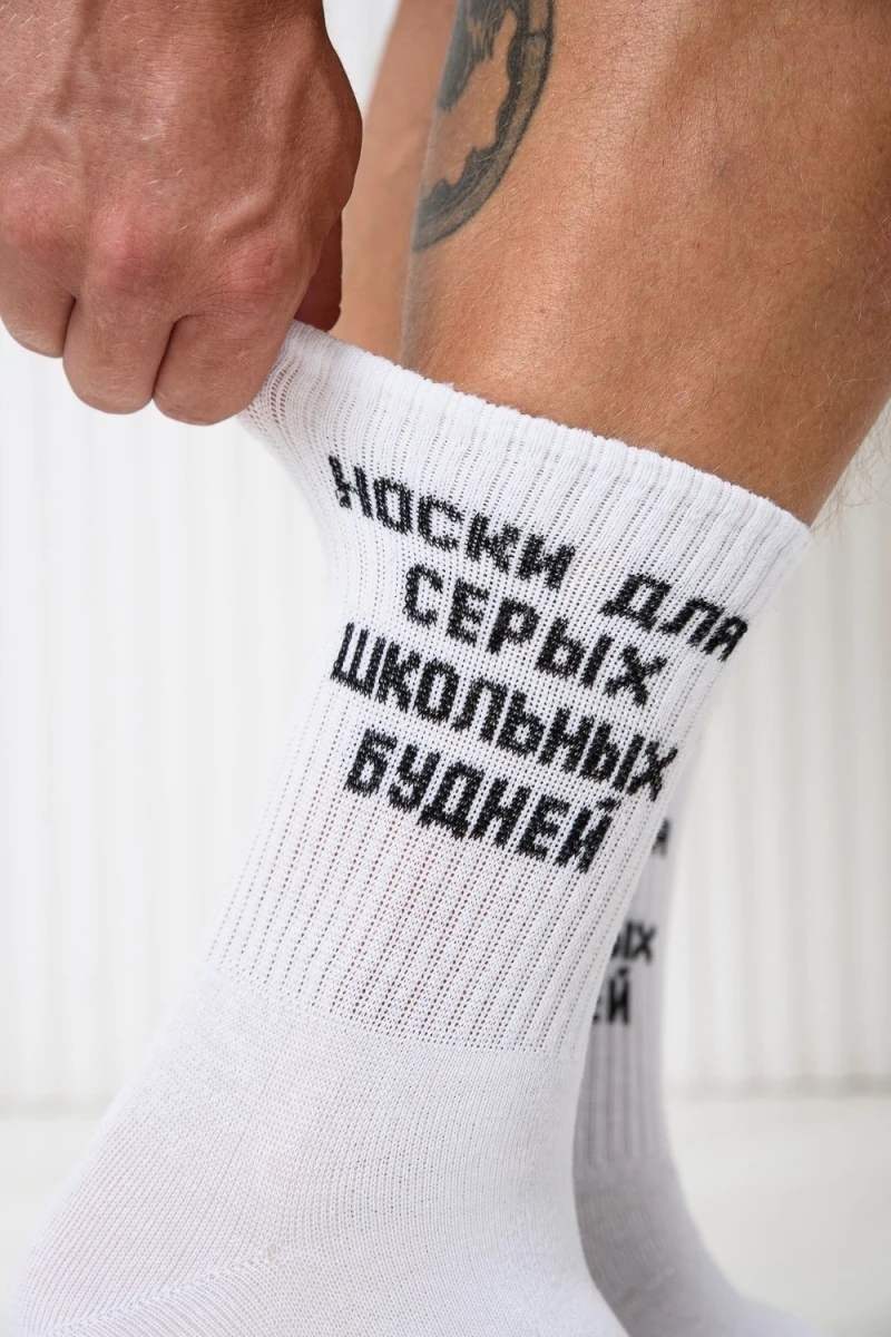 Носки стандарт Школьные будни (набор 2 пары) (белый)