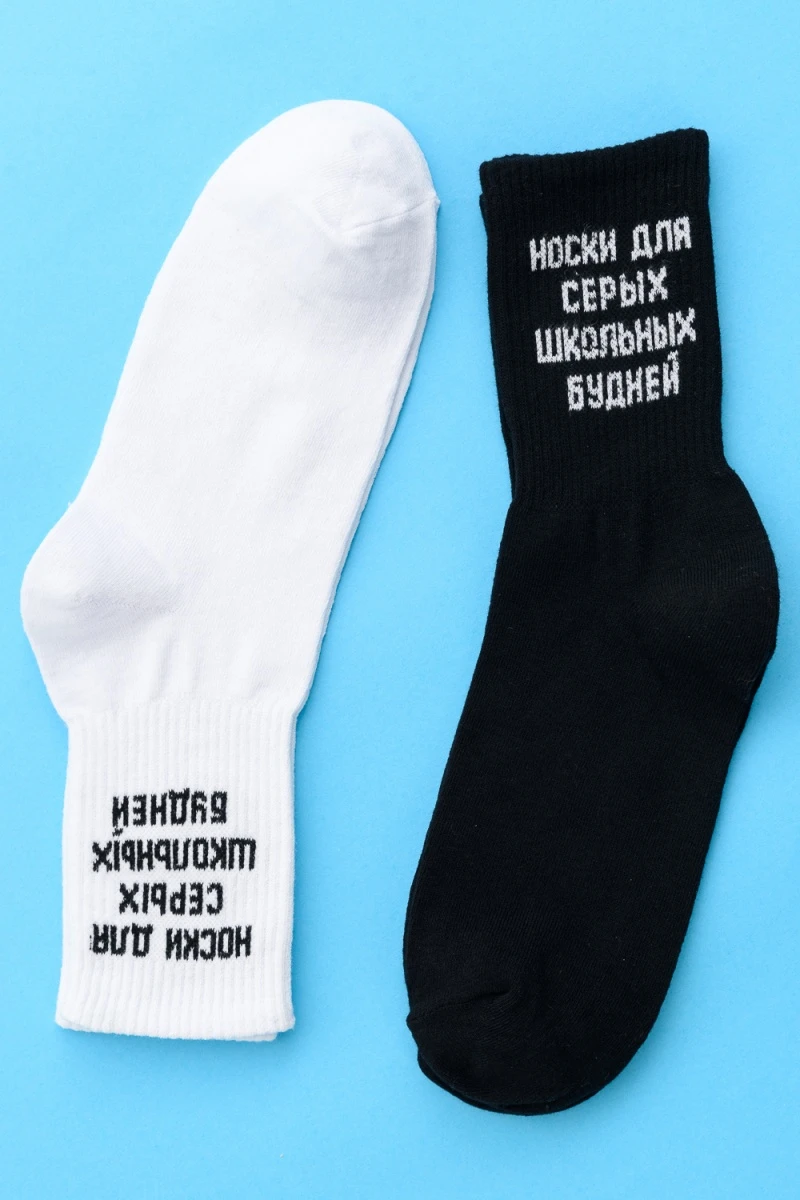 Носки стандарт Школьные будни (набор 2 пары) (белый)