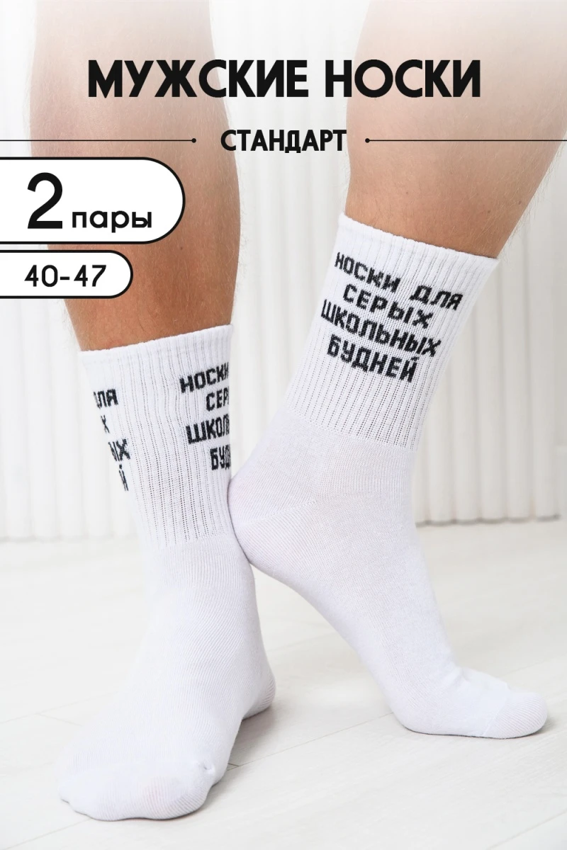 Носки стандарт Школьные будни (набор 2 пары) (белый)