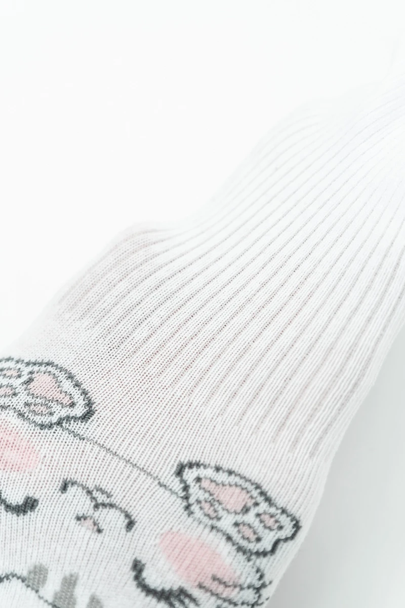 Детские гольфы Мяу (набор 2 пары) (белый+розовый)