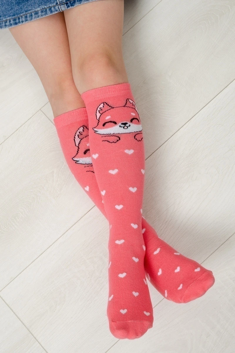 Детские гольфы Лисенок (коралл)