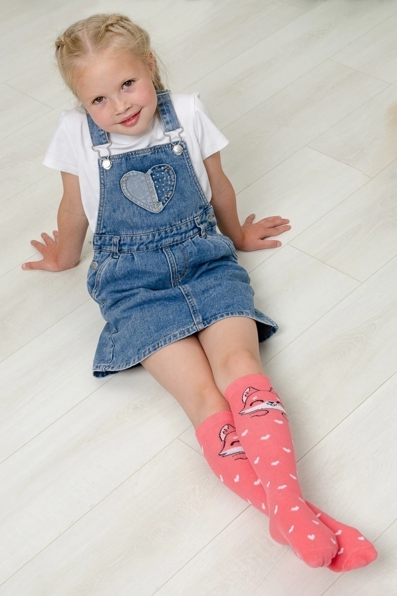 Детские гольфы Лисенок (коралл)