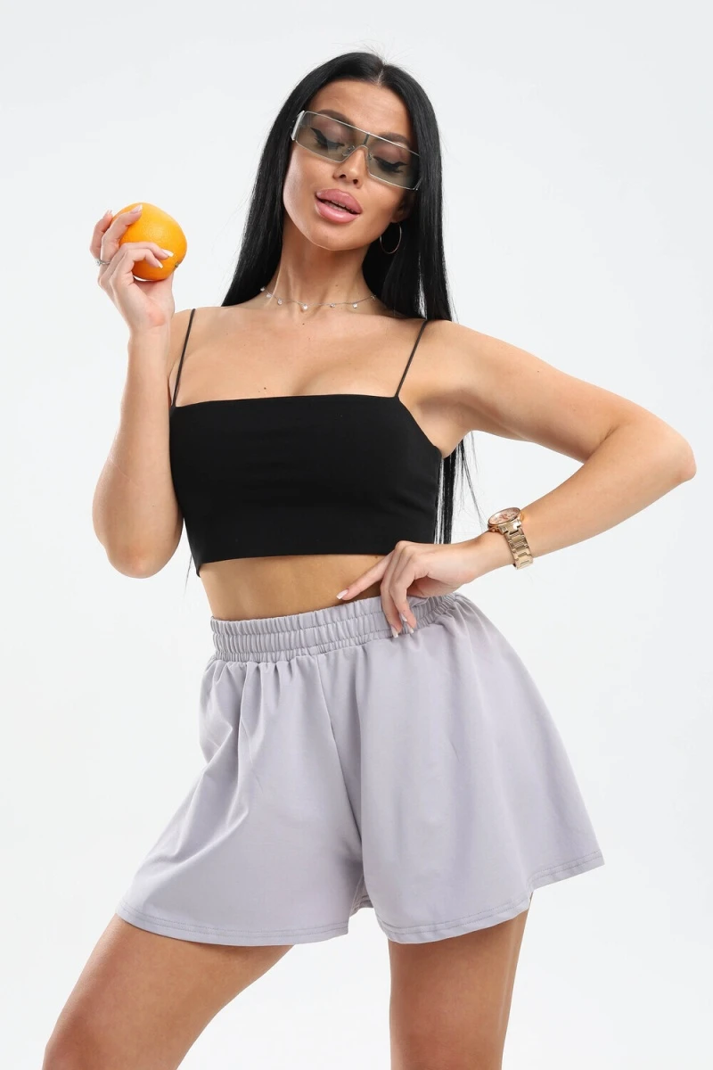 Юбка-шорт 13 (серо-фиолетовый)