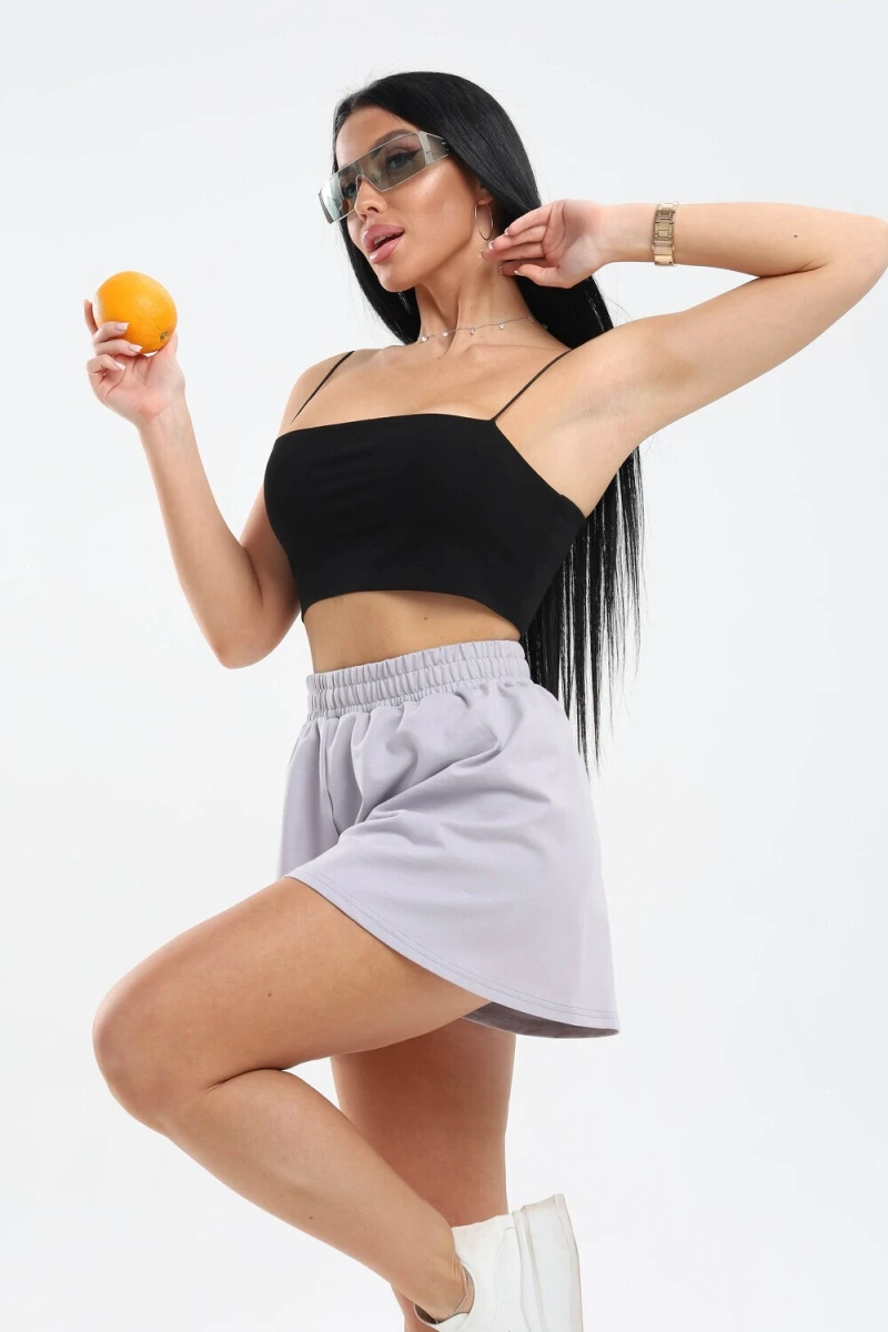 Юбка-шорт 13 (серо-фиолетовый)