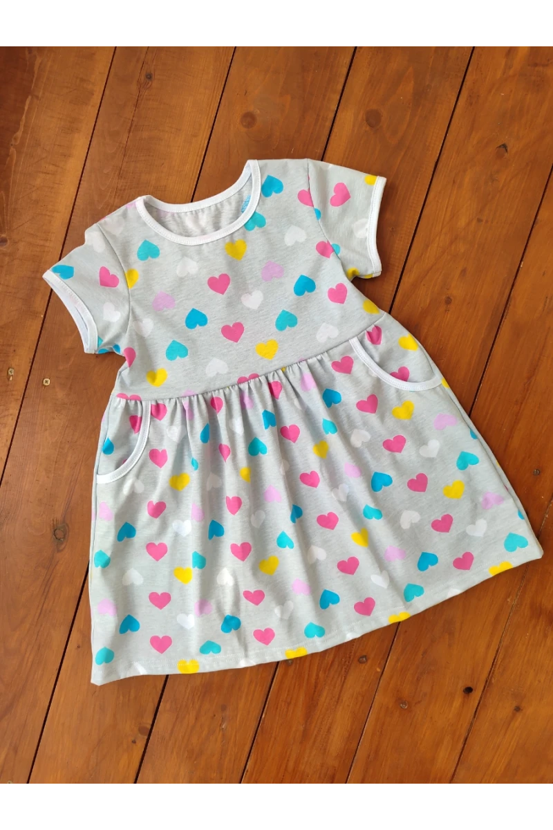 Платье Киска с карманами 33062 кулирка КР (сердца)