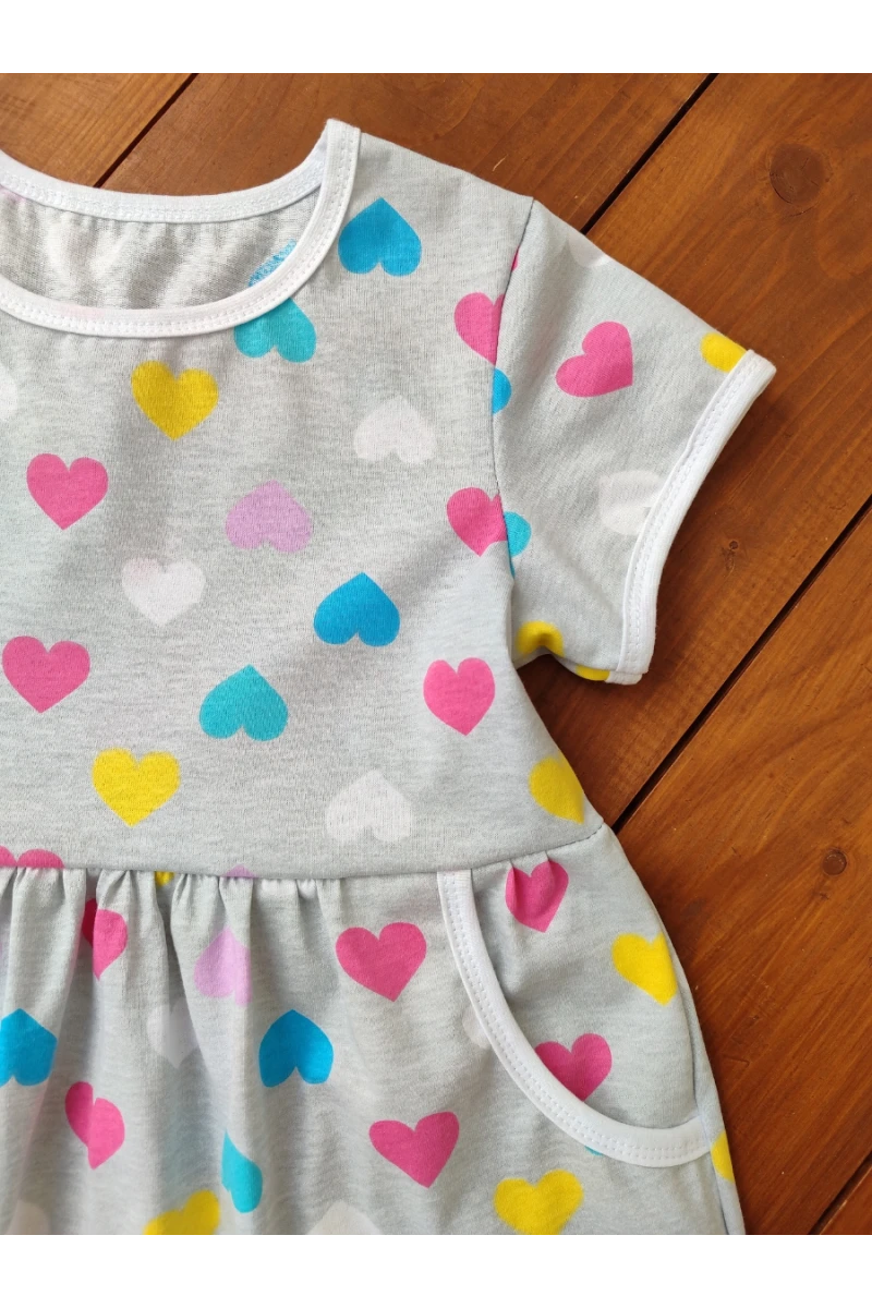 Платье Киска с карманами 33062 кулирка КР (сердца)