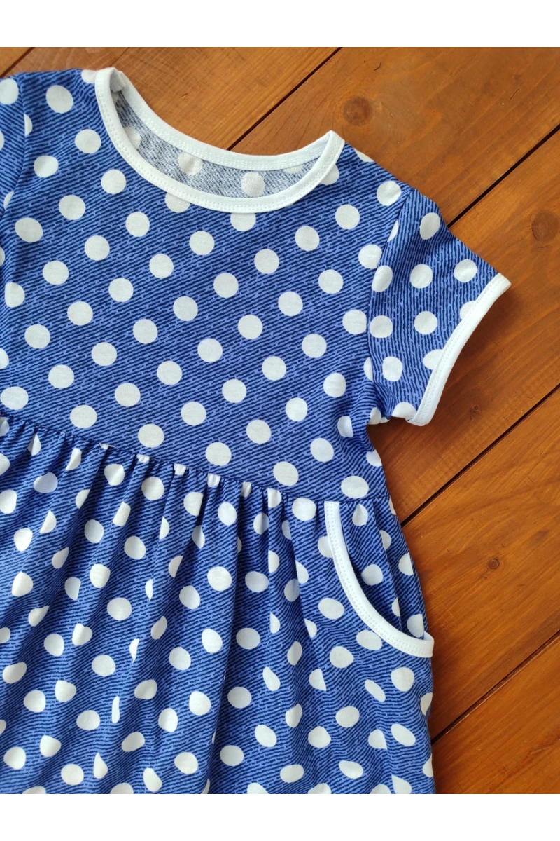Платье Киска с карманами 33062 кулирка КР (горох)