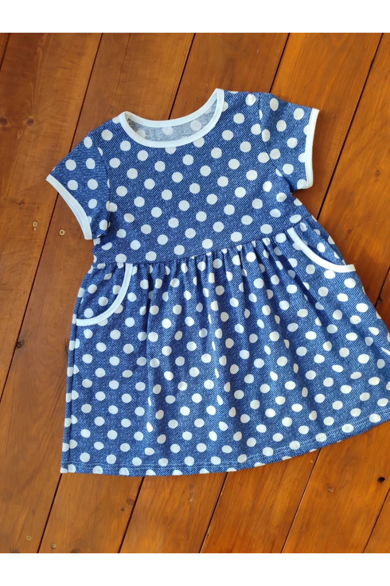 Платье Киска с карманами 33062 кулирка КР (горох)