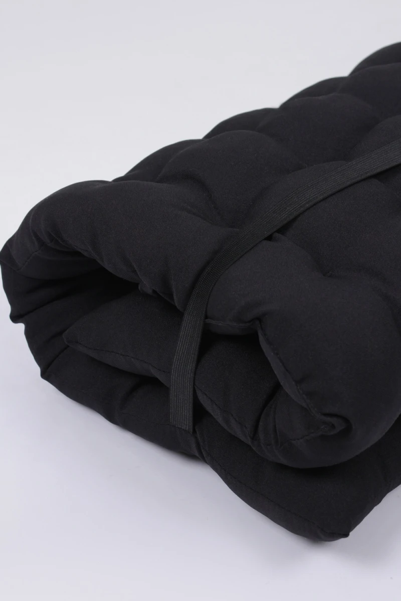 Подушка для мебели со спинкой матрас подушка для кресла, 85х42х5 см на резинке и с завязками (черный)