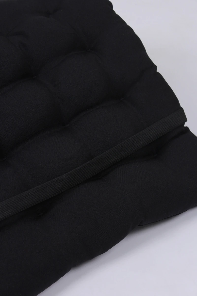 Подушка для мебели со спинкой матрас подушка для кресла, 85х42х5 см на резинке и с завязками (черный)