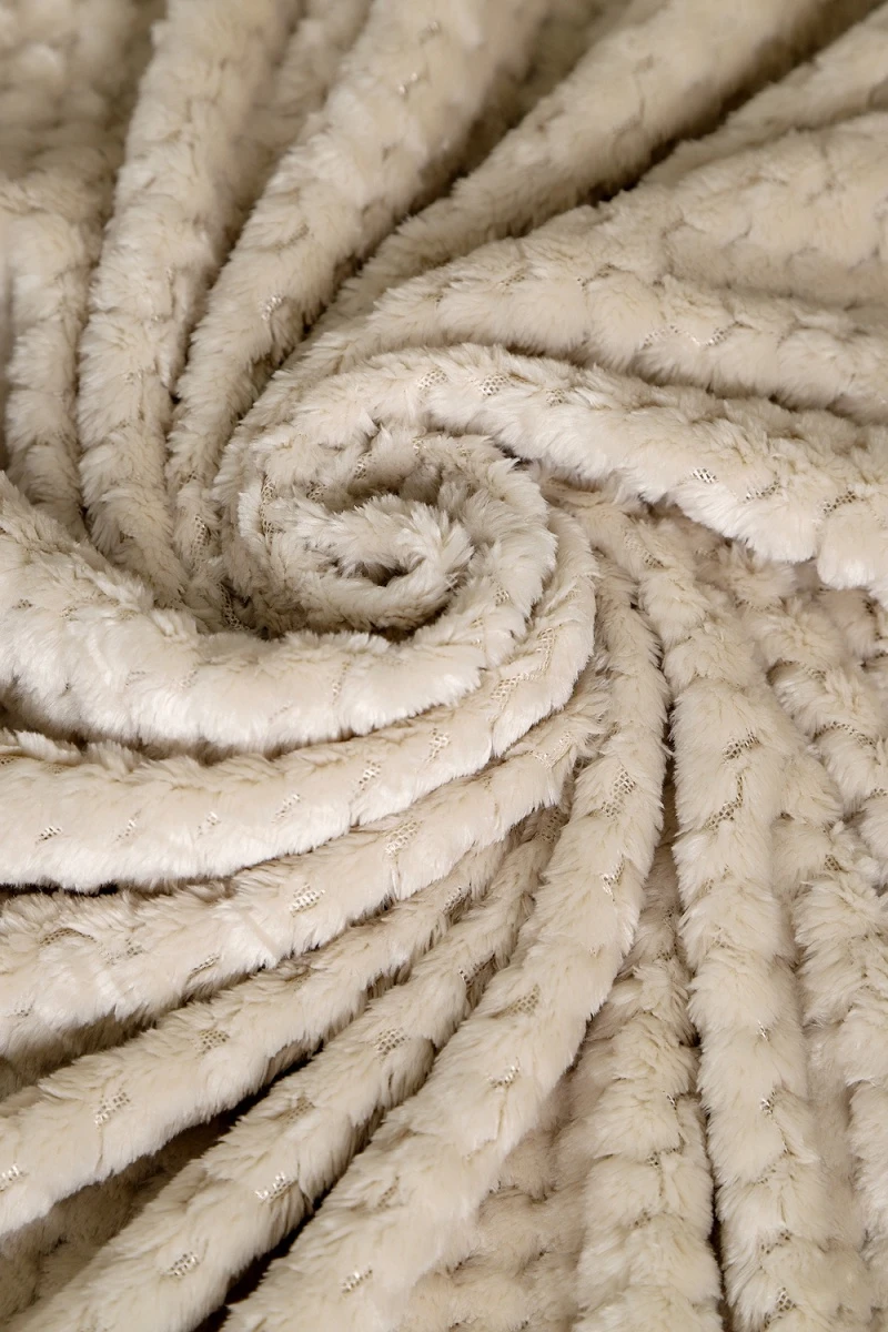 Плед велсофт Bio-Line, мягкий пушистый кубик (бежевый)