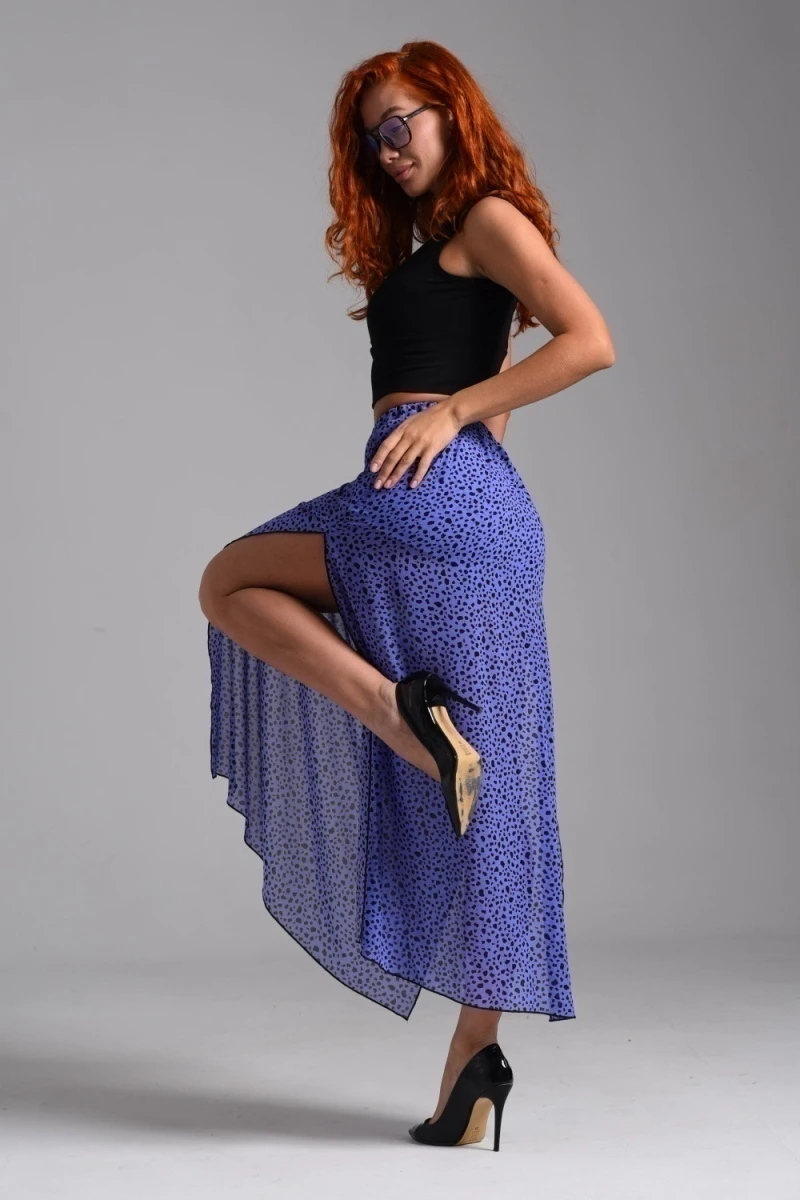 Юбка 7441 (леопард на сирени)