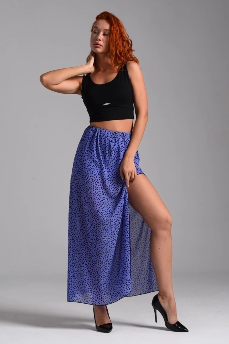 Юбка 7441 (леопард на сирени)