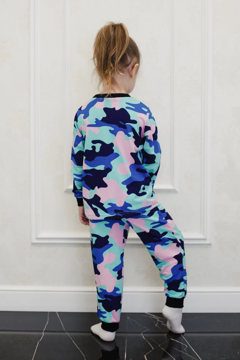 Детская пижама с брюками 34514 (камуфляж/синий)