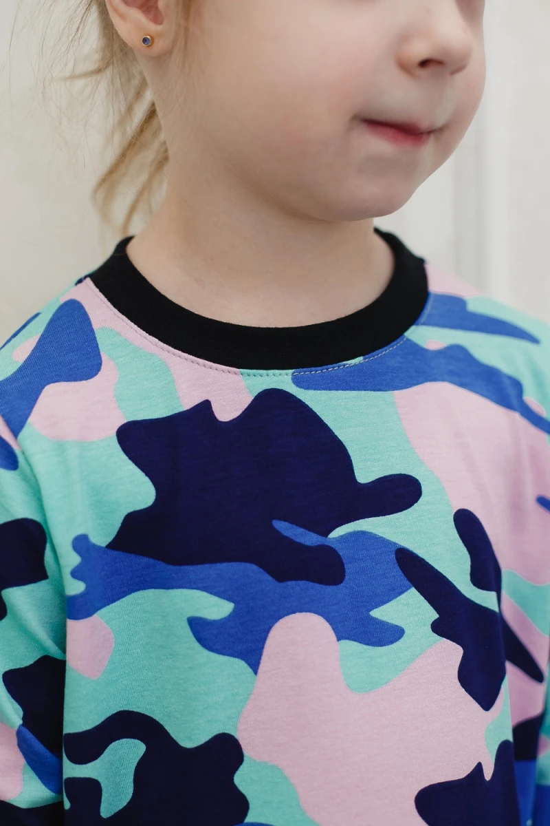 Детская пижама с брюками 34514 (камуфляж/синий)