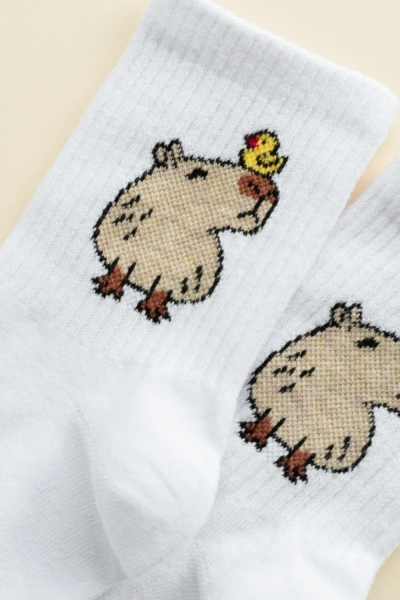 Детские носки стандарт Капибара (набор 2 пары) (белый)