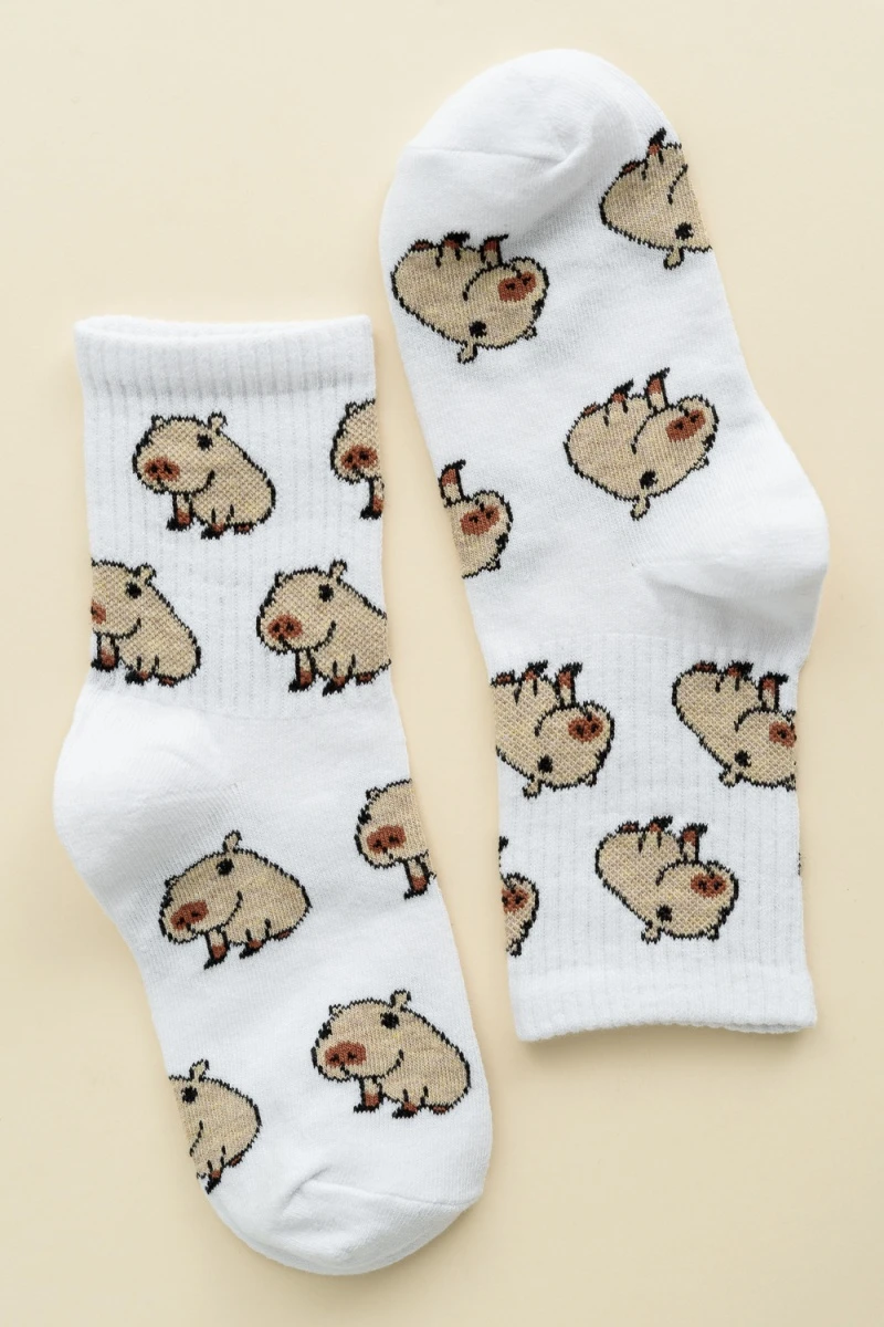 Детские носки стандарт Капибара (набор 2 пары) (белый)