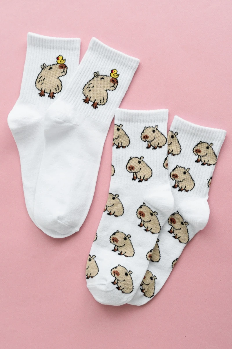 Носки стандарт Капибара (набор 2 пары) (белый)