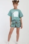 Пижама с шортами Хулиган арт. ПД-019-069 (бирюза/бирюза)