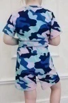 Детский костюм с шортами 34515 (камуфляж/синий)