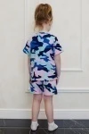 Детский костюм с шортами 34515 (камуфляж/синий)
