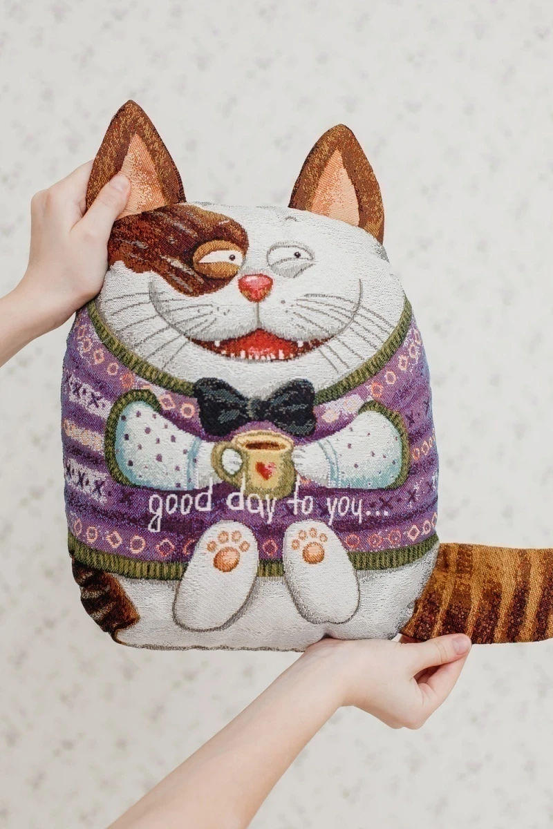 Подушка декоративная игрушка Мурзик 30*35 (бежевый)