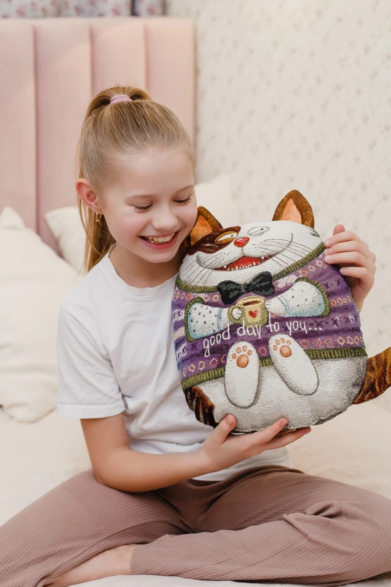 Подушка декоративная игрушка Мурзик 30*35 (бежевый)