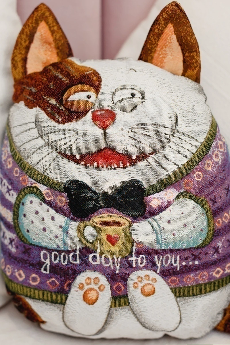 Подушка декоративная игрушка Мурзик 30*35 (бежевый)