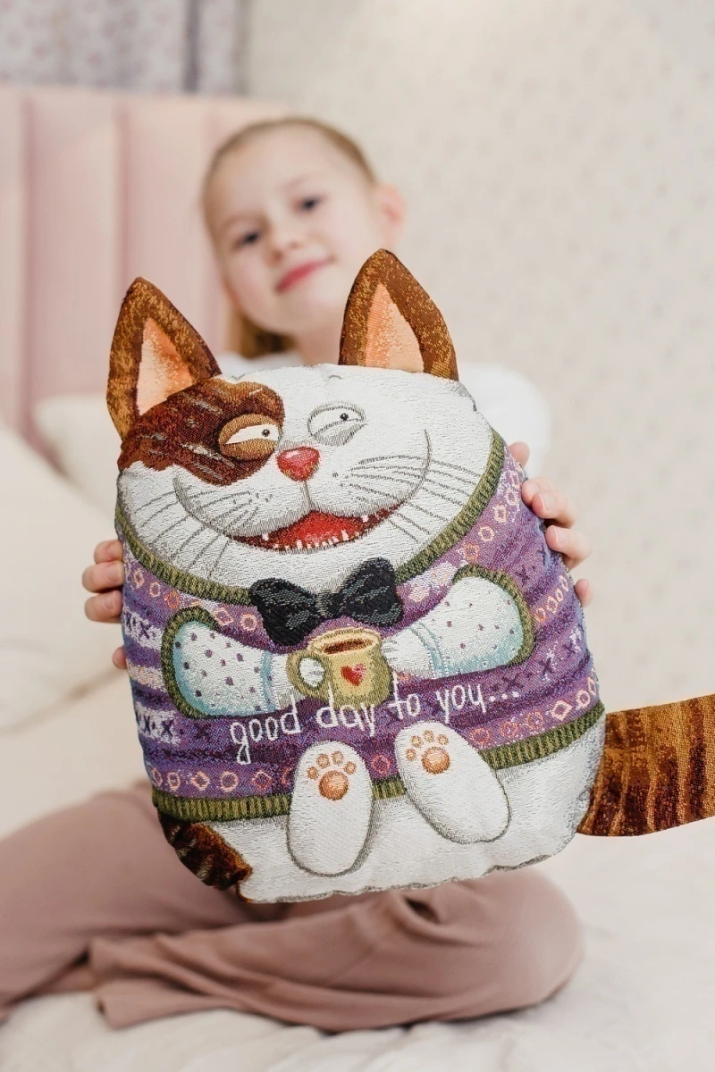 Подушка декоративная игрушка Мурзик 30*35 (бежевый)