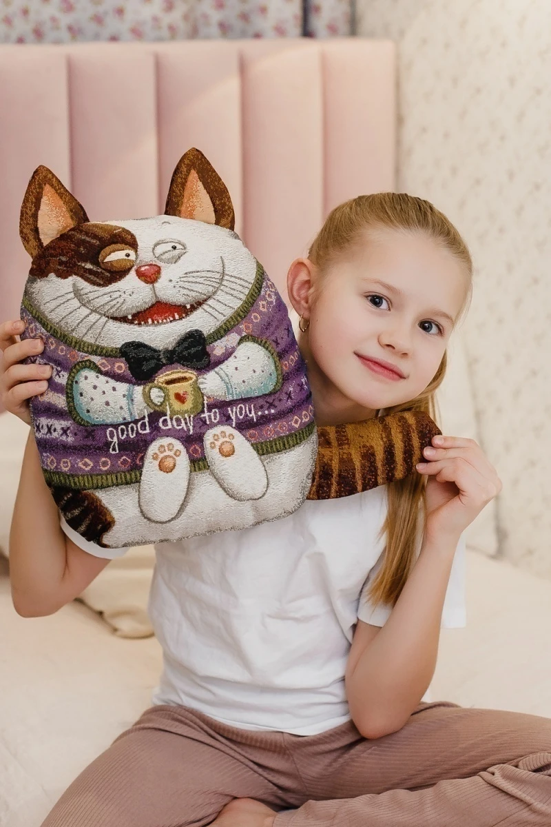 Подушка декоративная игрушка Мурзик 30*35 (бежевый)