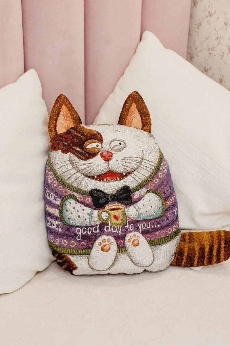 Подушка декоративная игрушка Мурзик 30*35 (бежевый)